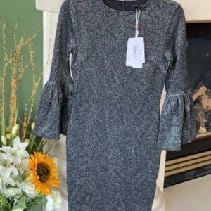 Ted Baker Hanneh Bell Sleeve Sparkle Dress Cocktail Party NWT